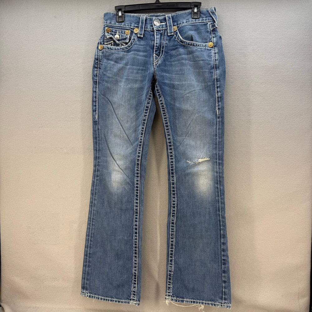 True Religion Jeans Women's 29x34 (8) Blue Billy Big T Boot Cut Western Normcore